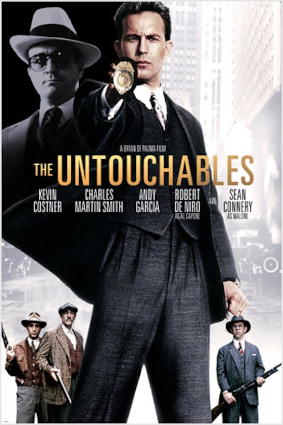 The Untouchables Movie Poster Kevin Costner Sean Connery Crime Etsy