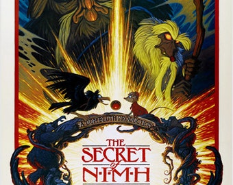 The Secret Life Of Nimh 1982 Film Movie Poster Amimated Unique Kids Story Art Print