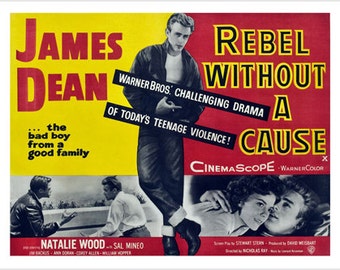 理由なき反抗』の日本の木製ポスター。ロマンチックなドラマ映画ファン