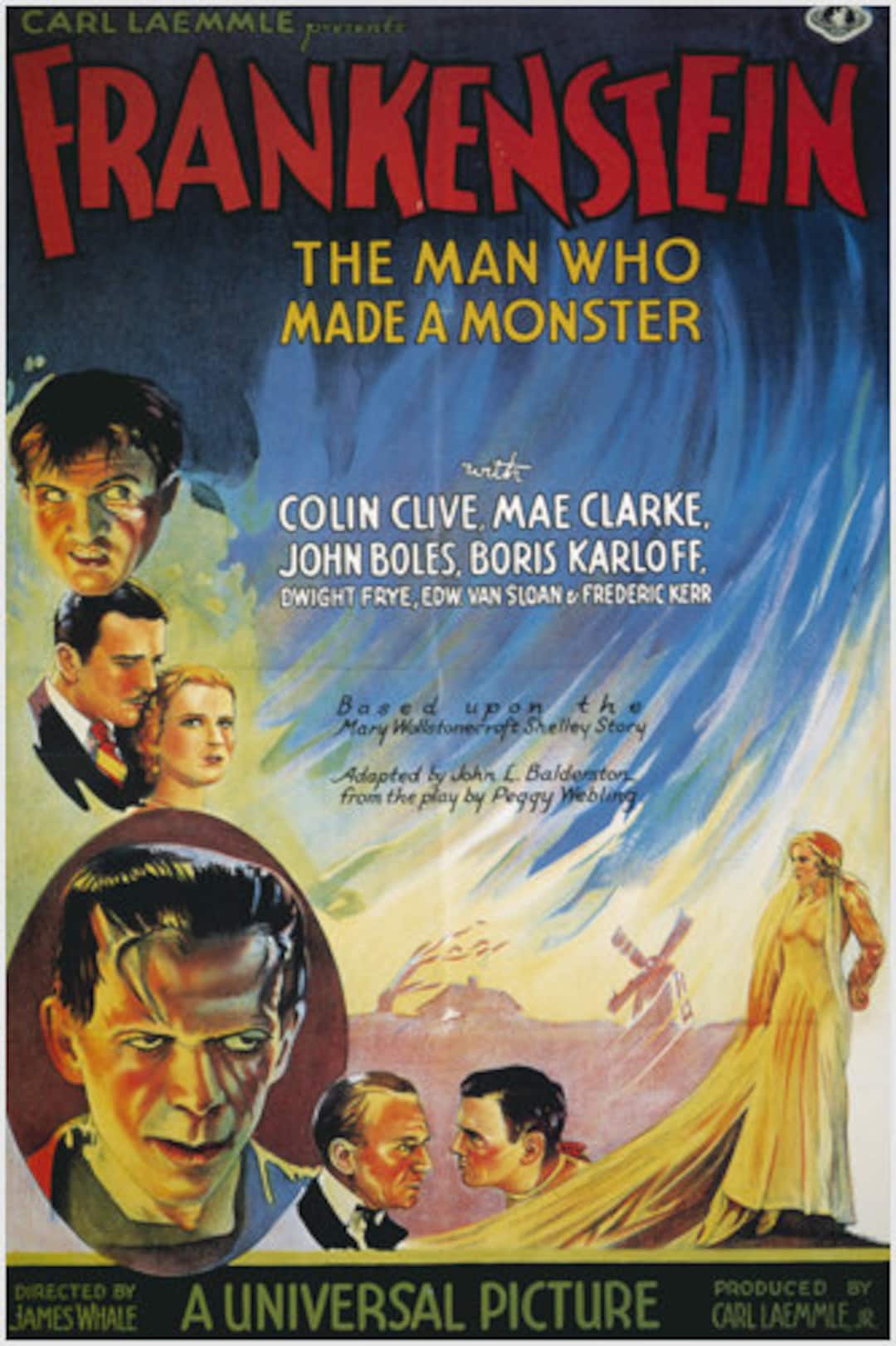 Retro Art Decorative 1931 Science Fiction Horror Film Frankenstein ...