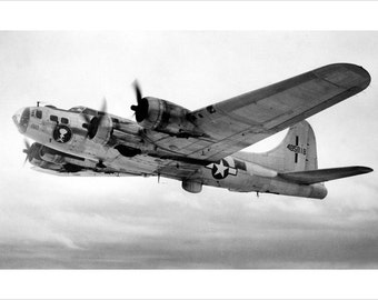 Boeing B17 Flying Fortress USA Poster Bomber World War 2 Vintage Photo Art Print