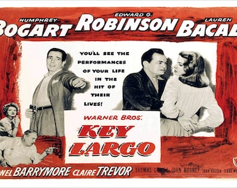 Retro Art Decorative 1948 American Film Noir Crime Drama Classic Key Largo Movie Poster