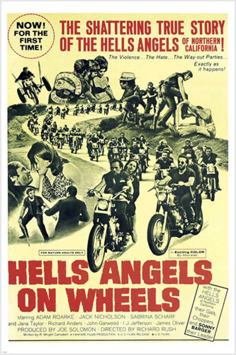 Hells Angels on Wheels Movie Poster Jack Nicholson True Story Etsy