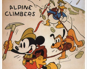 1936 Short Animated Film Alpine Climbers Up in the Swiss Alps Cartoon Movie Poster