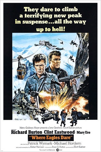 片目の兵士　USオリジナル映画ポスター 1968年イギリス第二次世界大戦アクション映画『鷲は立つ』の映画