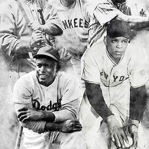 De beste professionele honkballers Top Ranking All-Time Legends Poster Artistieke Collage Home Decor Print