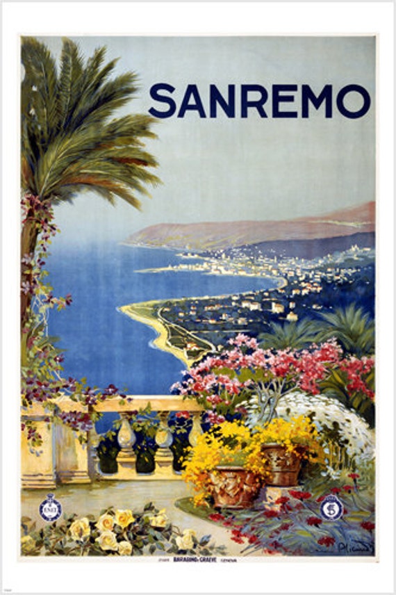 1920s Amalfi Italy Vintage Style Travel Poster Art Print 24x36