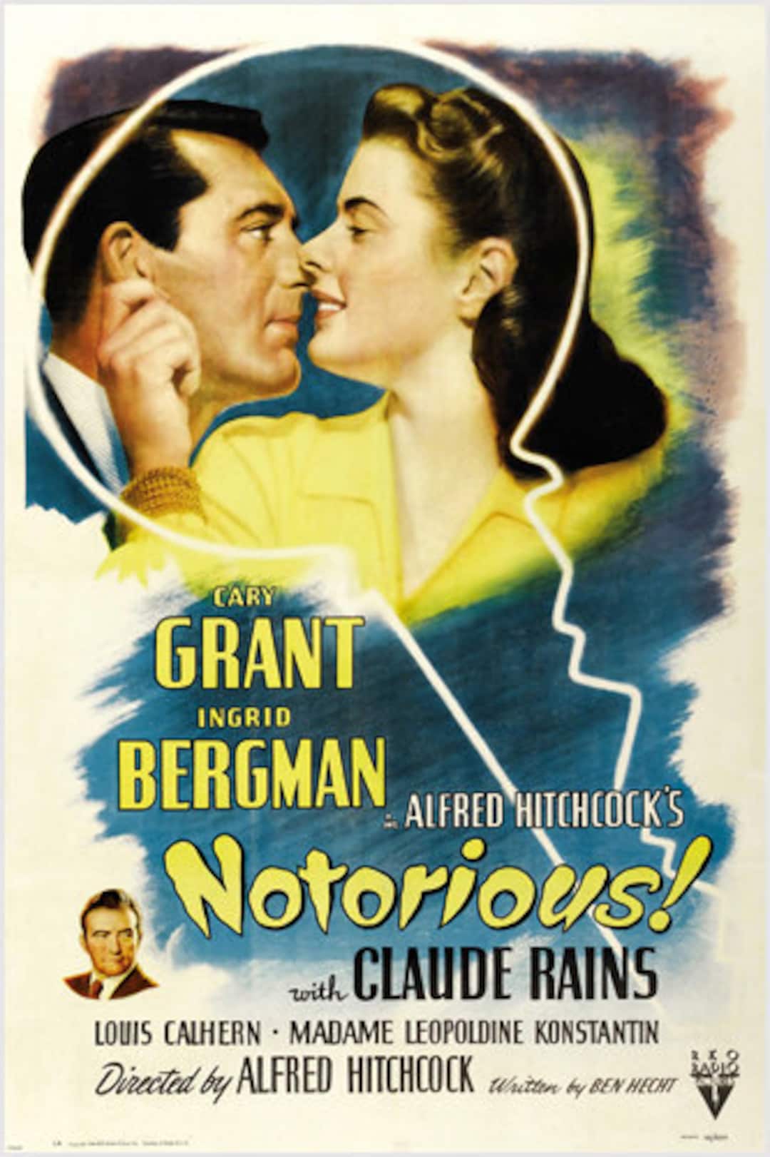 1946 American Spy Film Noir Notorious Movie Poster - Etsy, image size:1080x1622
