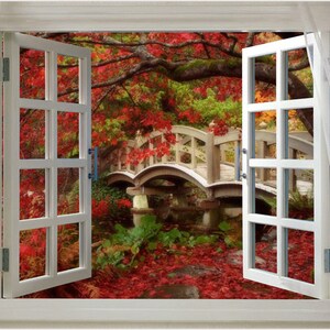 Abrir Ventana a AUTUMN SPLENDOR cartel escénico hojas rojas 20x30
