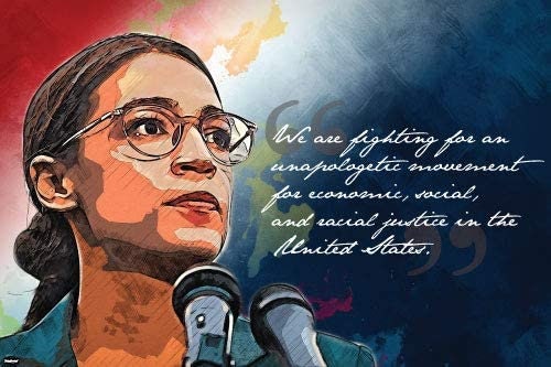 United States Congress Representative Alexandria Ocasio Cortez aka AOC Modern Art Poster Home Decor Print