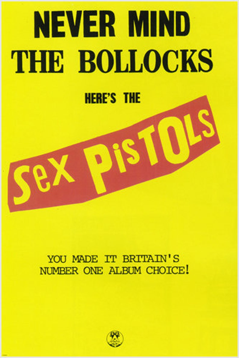 Sex Pistols Never Mind The Bullocks Album Poster Punk Rock Etsy 