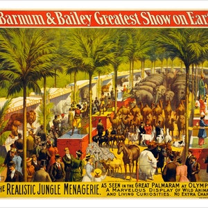 Retro Art Decorative Old Fashion Vintage Barnum & Bailey Circus Show Poster