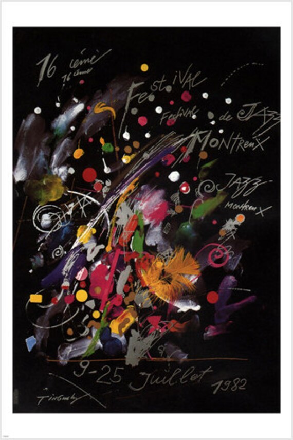 1982 Jazz Music Festival Montreux Poster Colorful Modern Art Wall