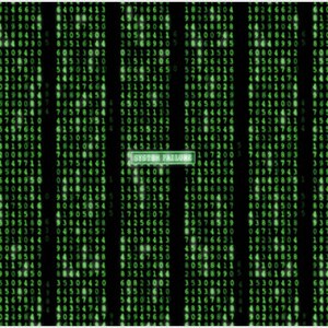 Futuristic Number Computer Grid Rows Neon Green Flashing The Matrix System Failure Poster
