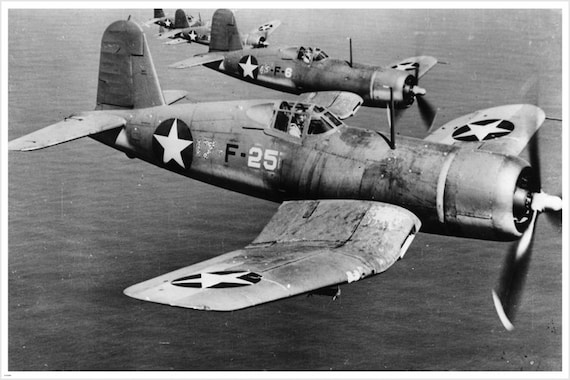 WW2 Airplane Formation Military Aviation Poster 24x36