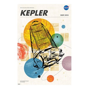 NASA&#39;s Space Planet Discovery Scientific Educational Astronomy Kepler Space Telescope Tribute Poster