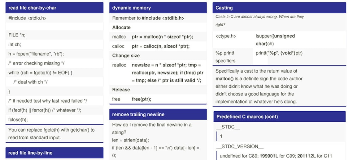 C Computer Programming Language Handy Guide Quick Reference Educational ...
