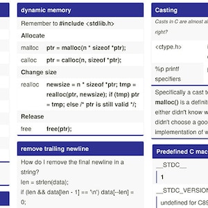 C Computer Programming Language Handy Guide Quick Reference Educational ...