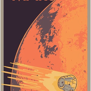 NASA Explore Mars Poster Retro Classic Planet Outer Space Discovery