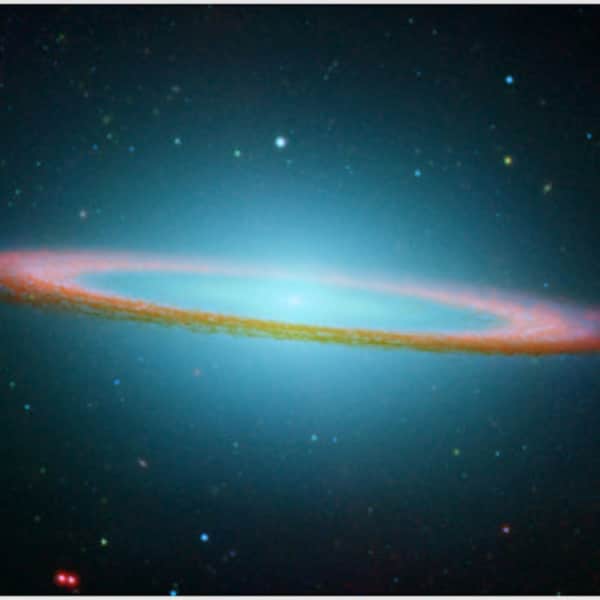 Hubble Outer Space Telescope Spectacular Photography Sombrero Galaxy Red Rings Bright Stars Poster