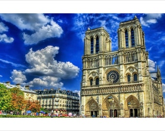 Decoratieve Franse middeleeuwse katholieke kerk Meesterwerk van gotische architectuur Kathedraal Notre Dame De Paris Poster