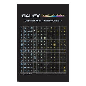 NASA's Caltech GALEX Observatory Scientific Educational Astronomy Exploration Ultraviolet Atlas of Nearby Galaxies Poster