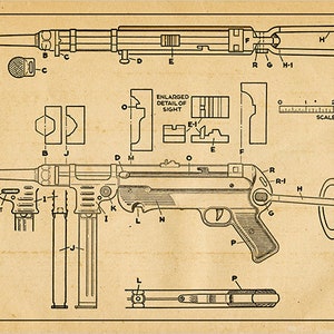 M40 Bolt-Action Sniper Rifle US Patent Blueprint Engineering Technical Drawing Schematic Home Decor Print Poster