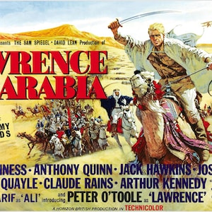 1962 British Epic Historical Drama Lawrence Of Arabia Movie Poster Peter O&#39;toole Award Winning Epic