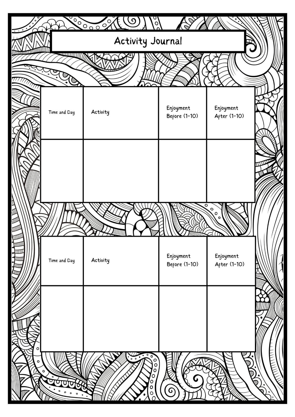 CBT Worksheet Behavioral Activation Worksheet Bundle With Mindfulness ...