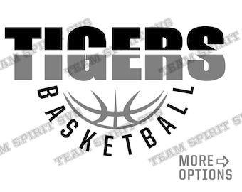 Tigers Basketball SVG Basketball Team Shirt Design Download Datei DXF, EPS, png Studio3 Basketball Digital Cut Datei für Cricut Silhouette