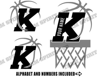 Baloncesto SVG Basketball Carta K Descargar Archivo Baloncesto Net EPS png Silhouette Studio Vinilo Archivo de Corte Digital para Cricut Silhouette
