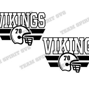 Vikings Football Helmet with Numbers Download File - SVG, DXF, EPS files, Vinyl Cut Files, Digital Cut Files -Use with Cricut and Silhouette