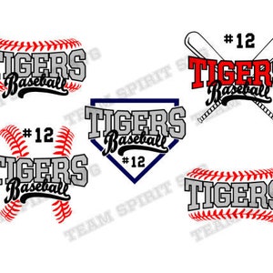 Baseball SVG Bundle Tigers Baseball Pack Tiger Baseball Laces Stitches Base Bat DXF EPS Silhouette Studio Vinyl Digital Cut Files for Cricut