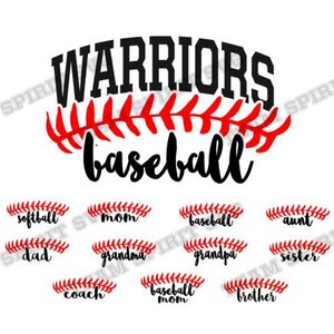 Warriors Baseball svg Softball Laces Download File Baseball Mom SVG DXF EPS Silhouette Studio, Digital Vinyl Cut File for Cricut, Silhouette
