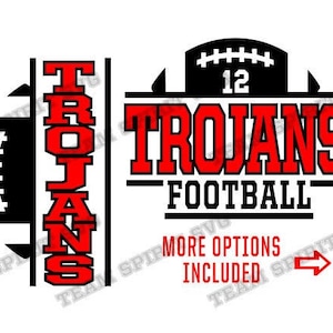 Trojan Football SVG Football Family Football Team Télécharger des fichiers DXF, EPS Silhouette Studio Vinyl Digital Cut File pour Cricut Silhouette