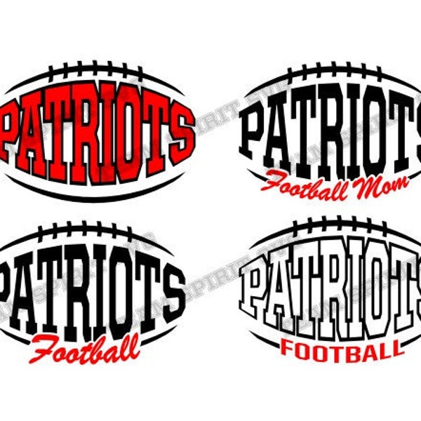 Patriots Football SVG Football Mom Download Files DXF, EPS, Silhouette Studio, Vinyl Digital Cut Files -Use with Cricut and Silhouette