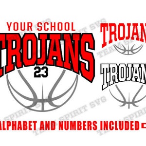Trojans Basketball SVG Basketball Download File DXF, EPS, png Studio3 Basketball Shirt Design Digital Cut Files for Cricut and Silhouette