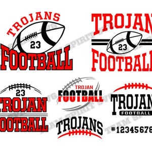 Trojan Football SVG Football svg Bundle Football Team Download Files DXF, EPS Silhouette Studio Vinyl Digital Cut File for Cricut Silhouette