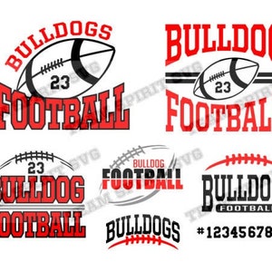 Football SVG Bulldog Football Download File Football DXF, EPS, studio3 Football Shirt Design Digital Vinyl Cut Files for Cricut Silhouette