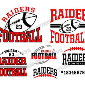 Raiders Football SVG Raiders Football Bundle Download Files DXF EPS Silhouette Studio Football Vinyl Digital Cut File for Cricut Silhouette