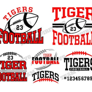 Tigers Football SVG Football Download File DXF EPS Silhouette Studio Tiger Football svg Bundle Digital Vinyl Cut Files for Cricut Silhouette
