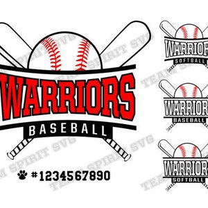 Warriors Baseball svg Softball Bat Download File Baseball Mom SVG DXF EPS Silhouette Studio, Digital Vinyl Cut File for Cricut, Silhouette