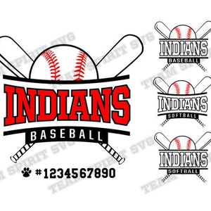 Indians Baseball SVG Indians Baseball Bat Download Files dxf eps Silhouette Studio, Baseball Digital Vinyl Cut File for Cricut, Silhouette