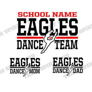 Dance Team SVG Eagles Dance Mom svg Download Files DXF, EPS, Silhouette Studio, Vinyl Digital Cut Files -Use with Cricut and Silhouette