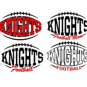 Knights Football SVG Football Mom Laces Download Files - DXF, EPS, Silhouette Studio, Vinyl Digital Cut Files -Use with Cricut, Silhouette