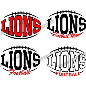 Lions Football SVG Lions Football Mom Download Files DXF, EPS, Silhouette Studio, Vinyl Digital Cut Files -Use with Cricut and Silhouette