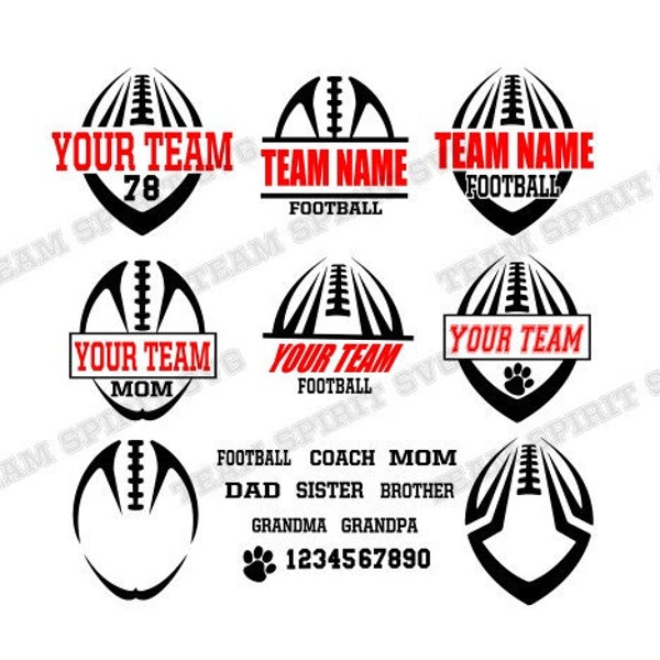 Football Outline SVG png Football Team Mascot Football Mom diy Shirt Download Files DXF, EPS, Silhouette Studio, Vinyl Cut Files for Cricut