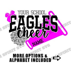 Eagles Cheer SVG Cheerleader svg Download Files Cheer Mom svg Cheerleading svg DXF EPS Stuio3 Cheer Bow Digital Cut File  Cricut, Silhouette