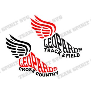 Leopards Track and Field SVG Track Shoe Download Files Cross Country DXF EPS Silhouette Studio Vinyl Digital Cut Files for Cricut Silhouette