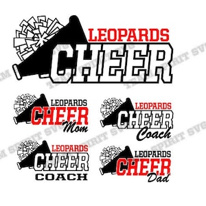 Leopards Cheer Mom Dad Cheerleading Files - SVG, DXF, EPS, Silhouette Studio, Vinyl  Digital Cut Files -Use with Cricut and Silhouette
